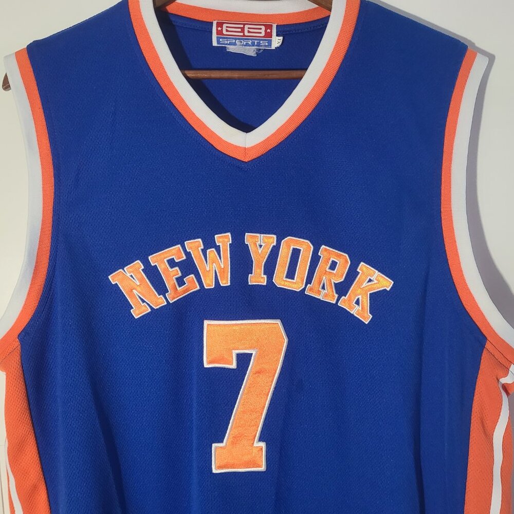Carmelo Anthony New York Knicks NBA EB Sports XL Blue/Orange Jersey - Picture 2 of 6